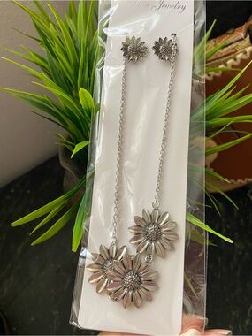 Sunflower set Drop Necklace and Earrings Set